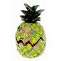 Boite métal émaillé avec cristaux ﻿décor ananas﻿