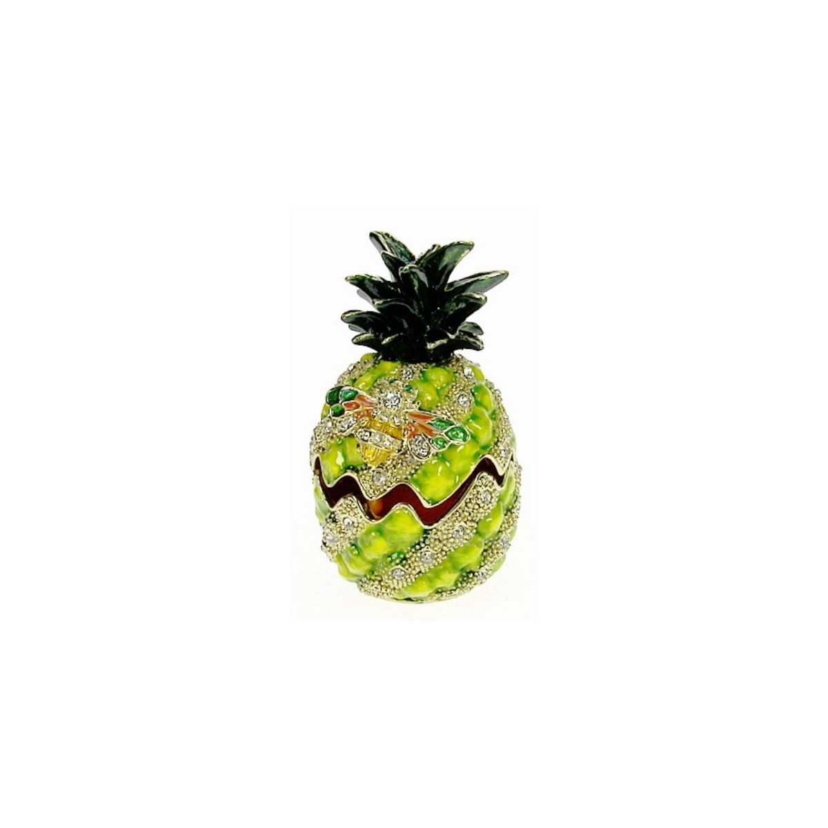 CL85002072  Boite métal émaillé avec cristaux ﻿décor ananas﻿ 30,30 €