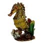 Boite métal émaillé avec cristaux décor hippocampe Boite métal émaillé avec cristaux décor hippocampe