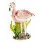 Boite métal émaillé plaqué or avec cristaux australien﻿ décor flamant rose 