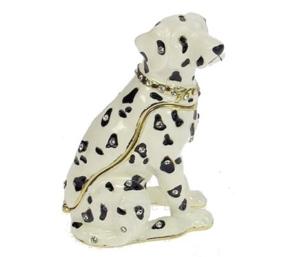 Boite métal émaillé avec cristaux dalmatien