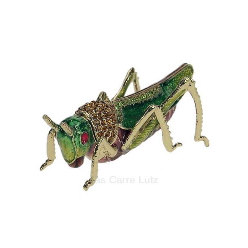 CL85002087  Boite métal émaillé avec cristaux sauterelle 45,30 €