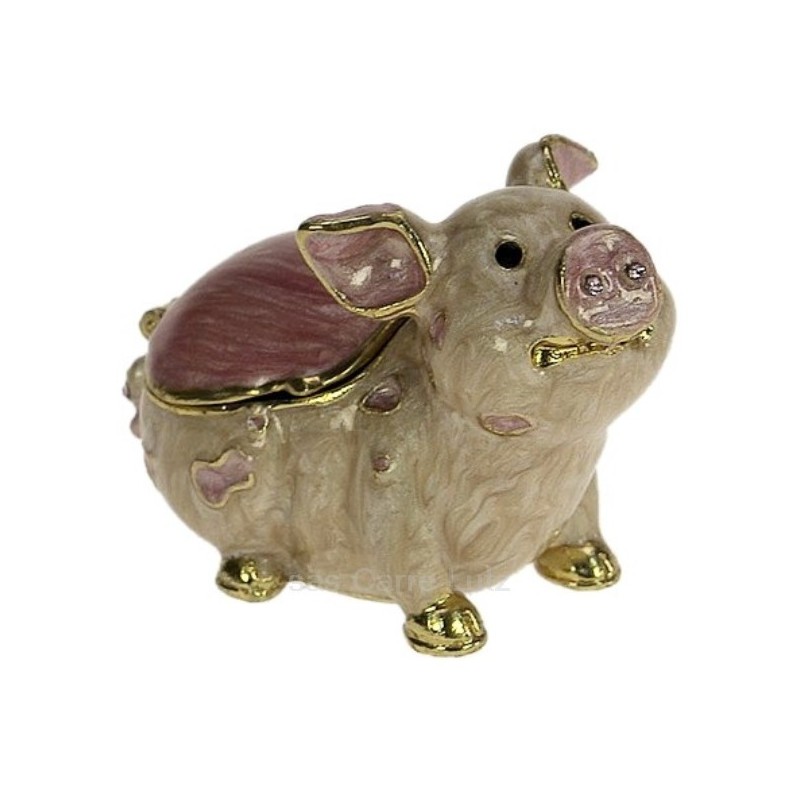CL85002094  Boite métal émaillé avec cristaux australien cochon avec pendentif 50,30 €
