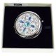 Miroir de sac Azure argenté en métal argent et cristaux turquoise, reference CL85004010