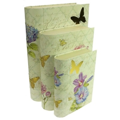 CL85005008  Ensemble de 3 boites forme livre décor fleur papillon 47,80 €