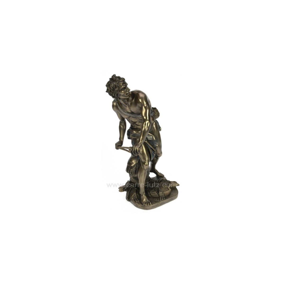 CL88000001 Sculpture en résine et poudre de bronze David avec fronde et harpe hauteur 27 cm 72,00 € CL88000001 Sculpture en résine et poudre de bronze David avec fronde et harpe hauteur 27 cm 72,00 €