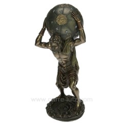 CL88000008  Sculpture en résine et poudre de bronze Atlas portant le monde hauteur 29 cm 72,00 €