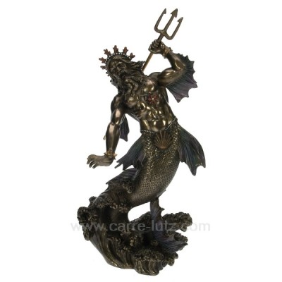 CL88000011  Sculpture en résine et poudre de bronze Poseidon hauteur 32 cm 59,40 €