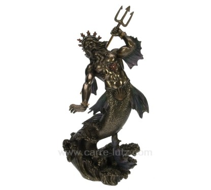 CL88000011  Sculpture en résine et poudre de bronze Poseidon hauteur 32 cm 59,40 €