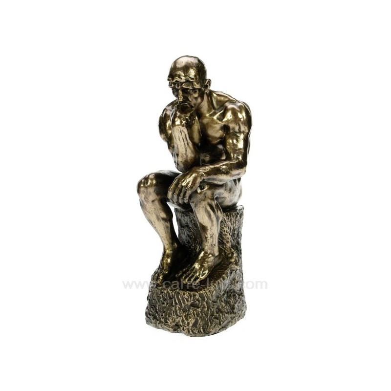 Sculpture en résine et poudre de bronze Rodin le penseur hauteur 24 cm