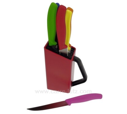 Bloc 6 couteaux steak Victorinox