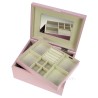 CL85000285  Coffret bijoux Libby rose en bois peint rose intérieur suédine beige 97,40 €