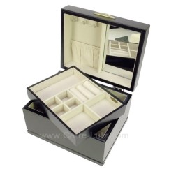 Coffret bijoux noir en bois couleur noir mat Delia