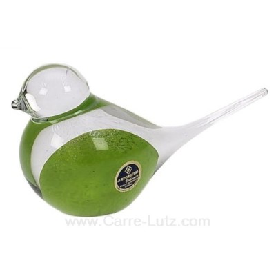 CL40004043  Petit oiseau cristal de bohéme Artcristal vert moucheté noir 21,10 €