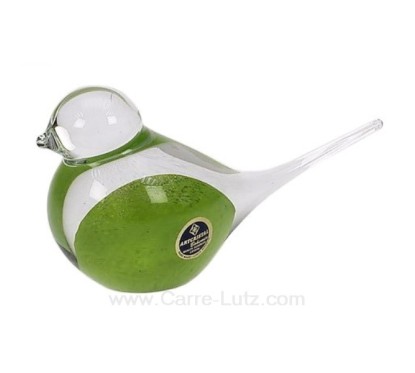 CL40004043  Petit oiseau cristal de bohéme Artcristal vert moucheté noir 21,10 €