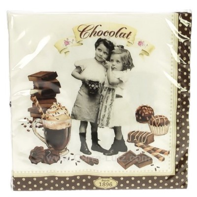 CL10022030  Paquet de 20 serviettes décor Chocolatine 4,90 €