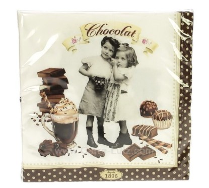 Paquet de 20 serviettes décor Chocolatine
