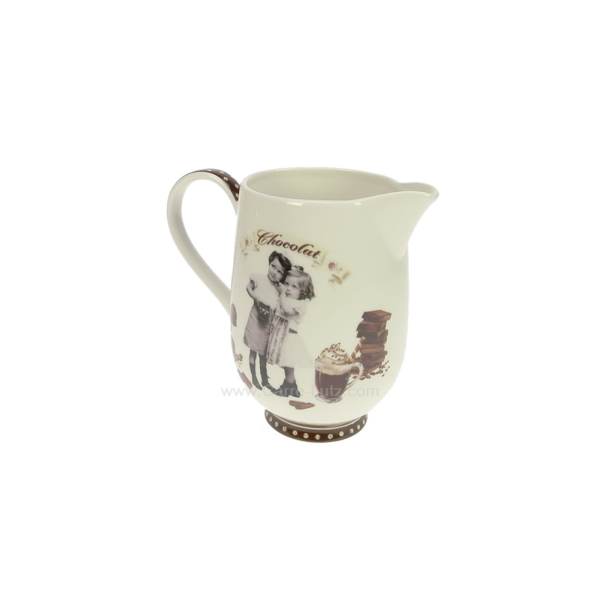 CL50190052  Pichet porcelaine en porcelaine décorèe décor chocolatine 39,60 €