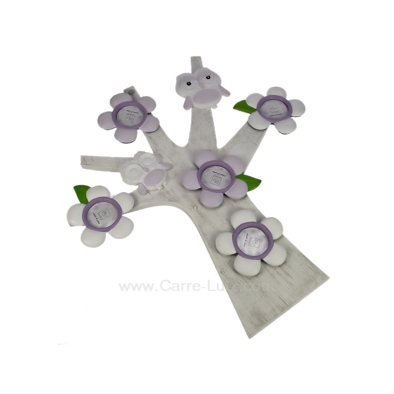 CL84000200  Arbre porte photos décor fleurs et hibou lilas 87,50 €