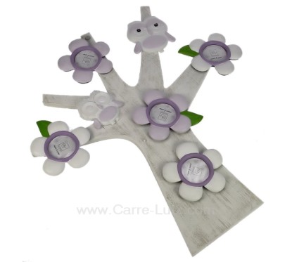 CL84000200  Arbre porte photos décor fleurs et hibou lilas 87,50 €