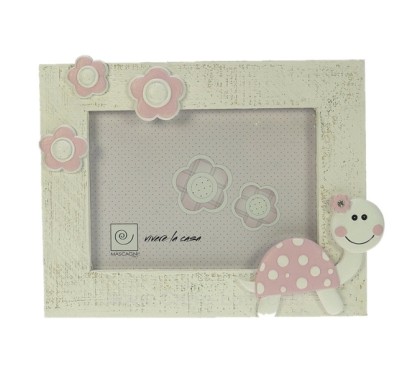 Cadre photo décor tortue rose