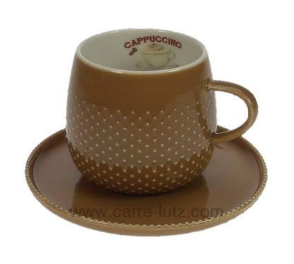 CL10030428  Coffret tasse capuccino en porcelaine couleur caramel 18,00 €
