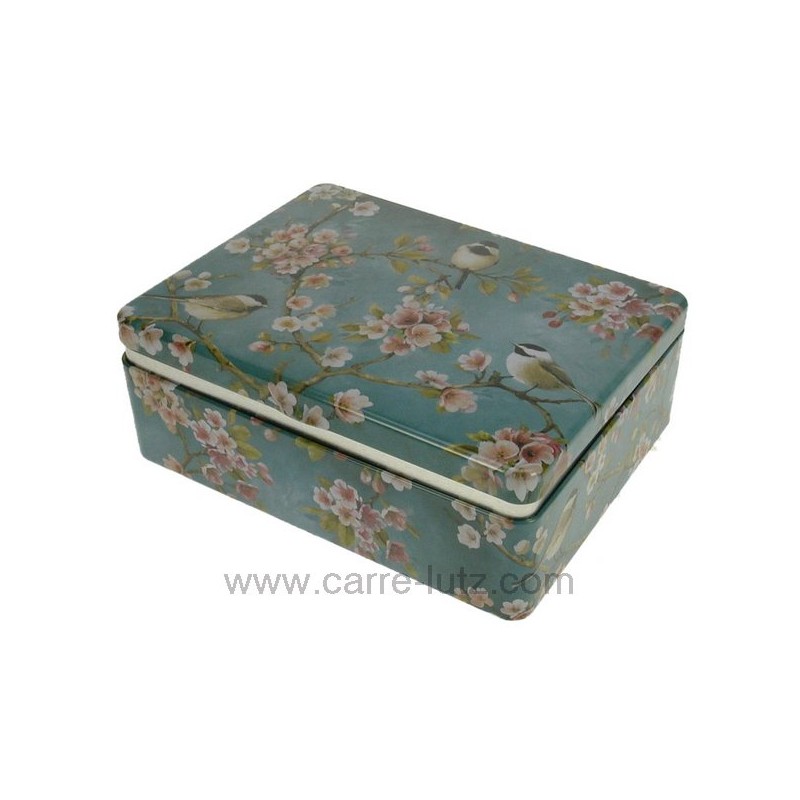 CL10030429  Boite à thé en métal décor fleur de cerisier et oiseaux 16,60 €