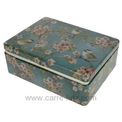 CL10030429  Boite à thé en métal décor fleur de cerisier et oiseaux 16,60 €