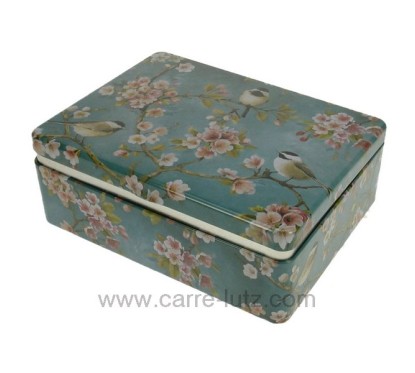 CL10030429  Boite à thé en métal décor fleur de cerisier et oiseaux 16,60 €