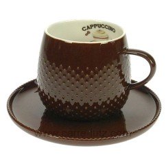 CL10030431  Coffret tasse capuccino en porcelaine couleur chocolat 18,00 €