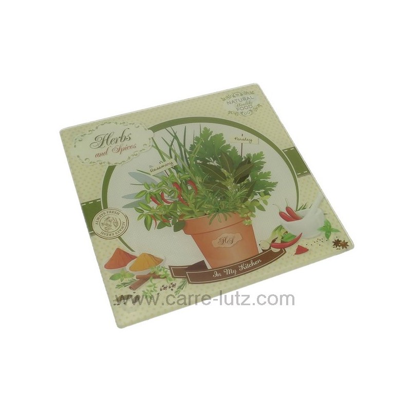 CL28000059  Dessous de plat en verre trempé sérigraphié décor herbes et épices 15,00 €