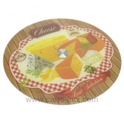 Plateau à fromage tournant en verre sérigraphié décor Cheese , reference CL50120049