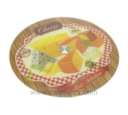 CL50120049  Plateau à fromage tournant en verre sérigraphié décor Cheese 22,10 €