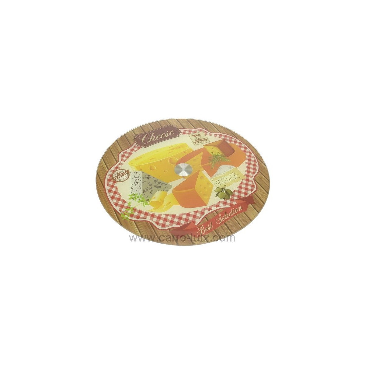 CL50120049  Plateau à fromage tournant en verre sérigraphié décor Cheese 22,10 €