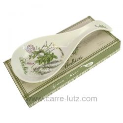 Repose cuillère ou louche en porcelaine décorée herbier , reference CL50150816