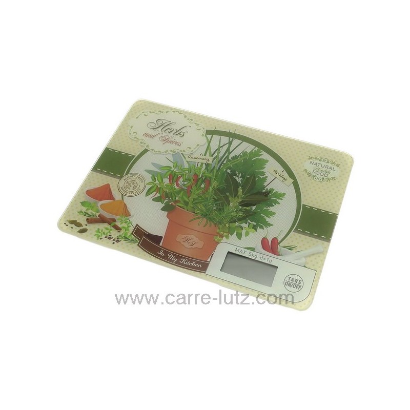 CL50156125  Balance de cuisine électronique extra plate décor herbes et épices 33,40 €