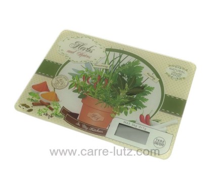 CL50156125  Balance de cuisine électronique extra plate décor herbes et épices 33,40 €