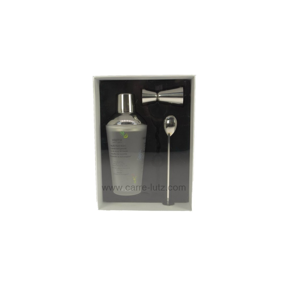 CL50180026 Coffret cocktail 3 pièces verre et inox 33,40 € CL50180026 Coffret cocktail 3 pièces verre et inox 33,40 €