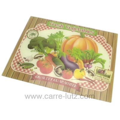 CL50201037  Planche à découper en verre résistant à la température 250 ° décor légumes 15,00 €