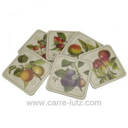 Dessous de verre par 6 décor fruits du jardin , reference CL70000106