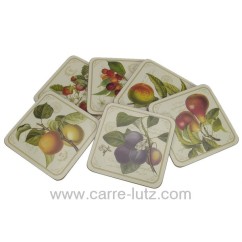 CL70000106  Dessous de verre par 6 décor fruits du jardin 11,00 €