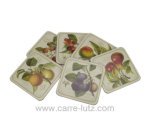CL70000106  Dessous de verre par 6 décor fruits du jardin 11,00 €