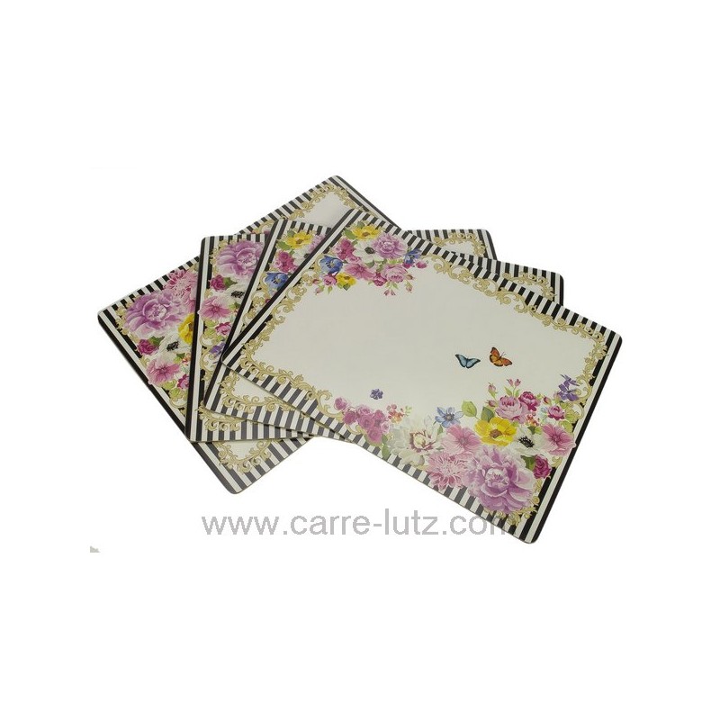 CL70000107  Set de table par 4 décor flowers glamour 36,10 €