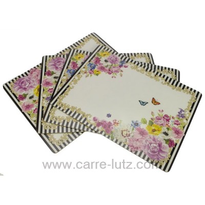 CL70000107  Set de table par 4 décor flowers glamour 36,10 €