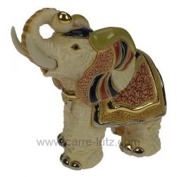 Eléphant indien blanc en céramique platine et or - De Rosa Rinconada , reference CL47200079