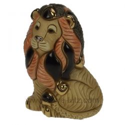 Lion Barbarie en céramique platine et or - De Rosa Rinconada , reference CL47200080