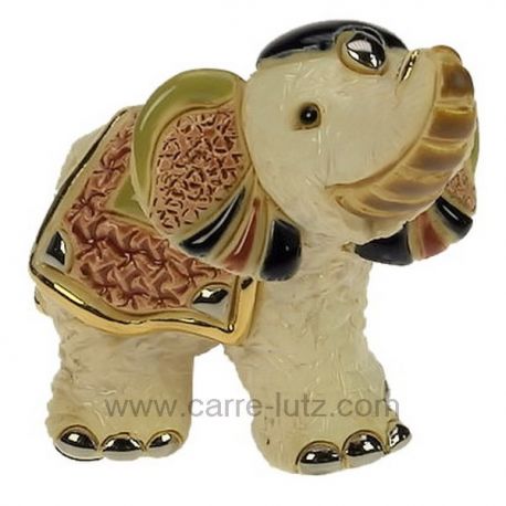 Bébé éléphant indien blanc en céramique platine et or - De Rosa Rinconada , reference CL47200087