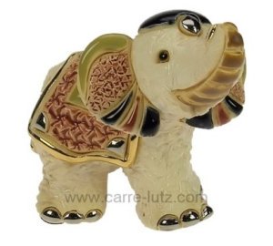 Bébé éléphant indien blanc en céramique platine et or - De Rosa Rinconada