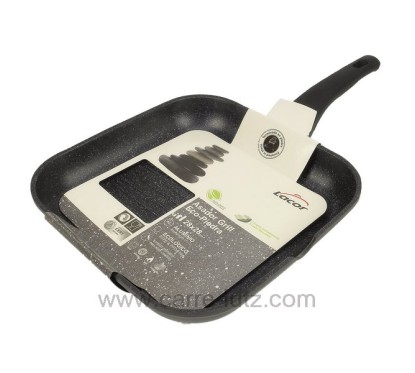 Poele grill carré 28x28 cm en fonte d'aluminium Eco Piedra Lacor 24129