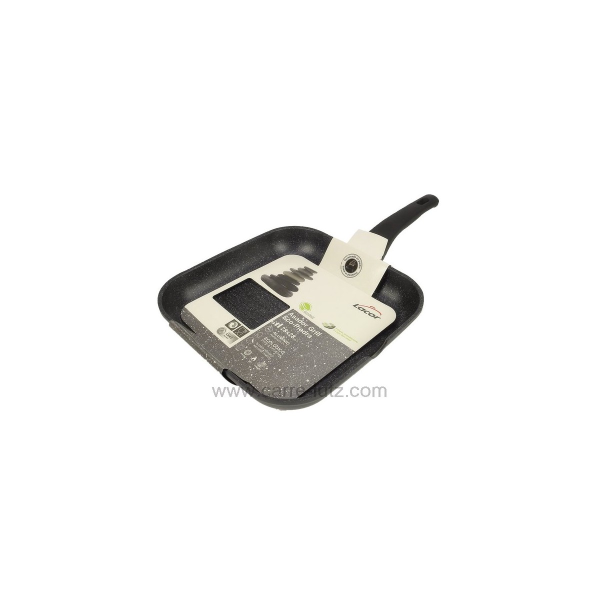 991LC24129  Poele grill carré 28x28 cm en fonte d'aluminium Eco Piedra Lacor 24129 40,80 €